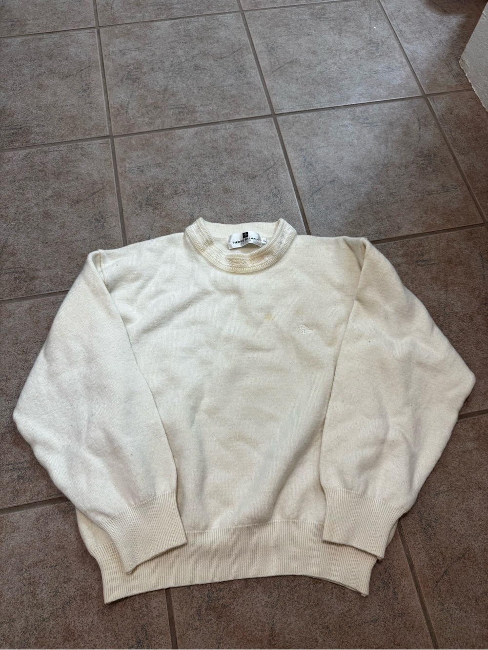 Vintage Pierre Balmain Cream Crewneck Sweater